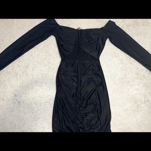 Little black rushed dress